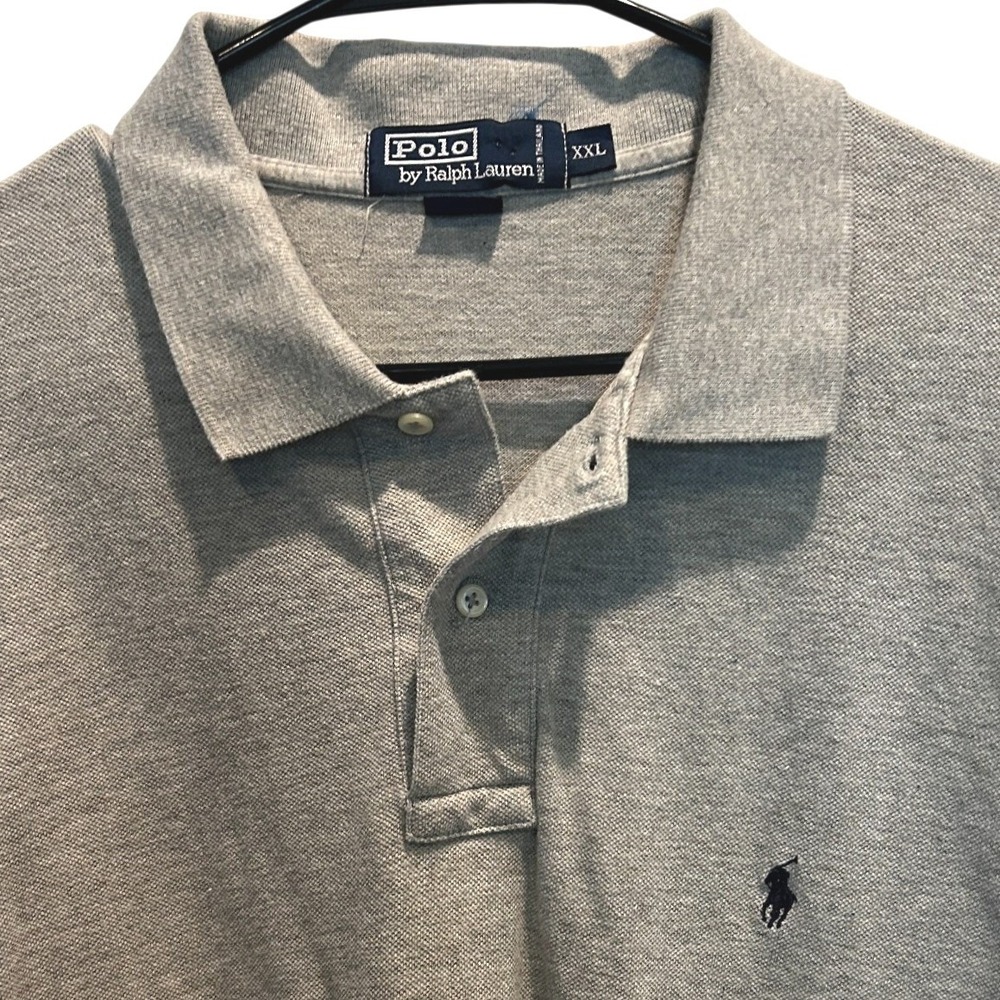 Polo Ralph Lauren Polo Shirt XL Mens Gray Short Sleeve Pique Cotton Logo